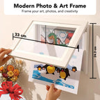 Wall Mounted Kids Art White Photo Frame (Size - 9.2x12.6 inch)