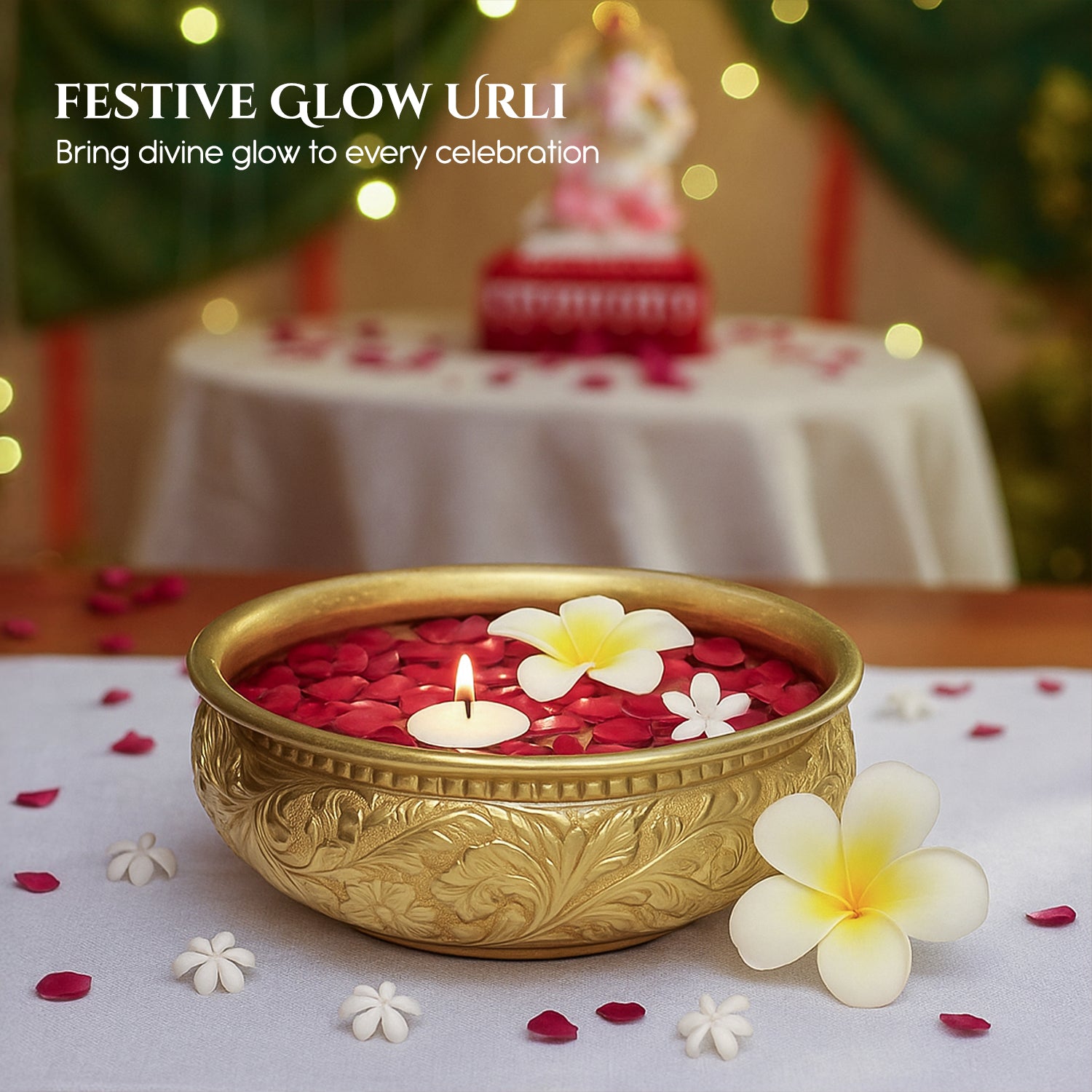 Aluminium Urli Bowl for Home Decor, Table Decor, Diwali Decoration & Gifting
