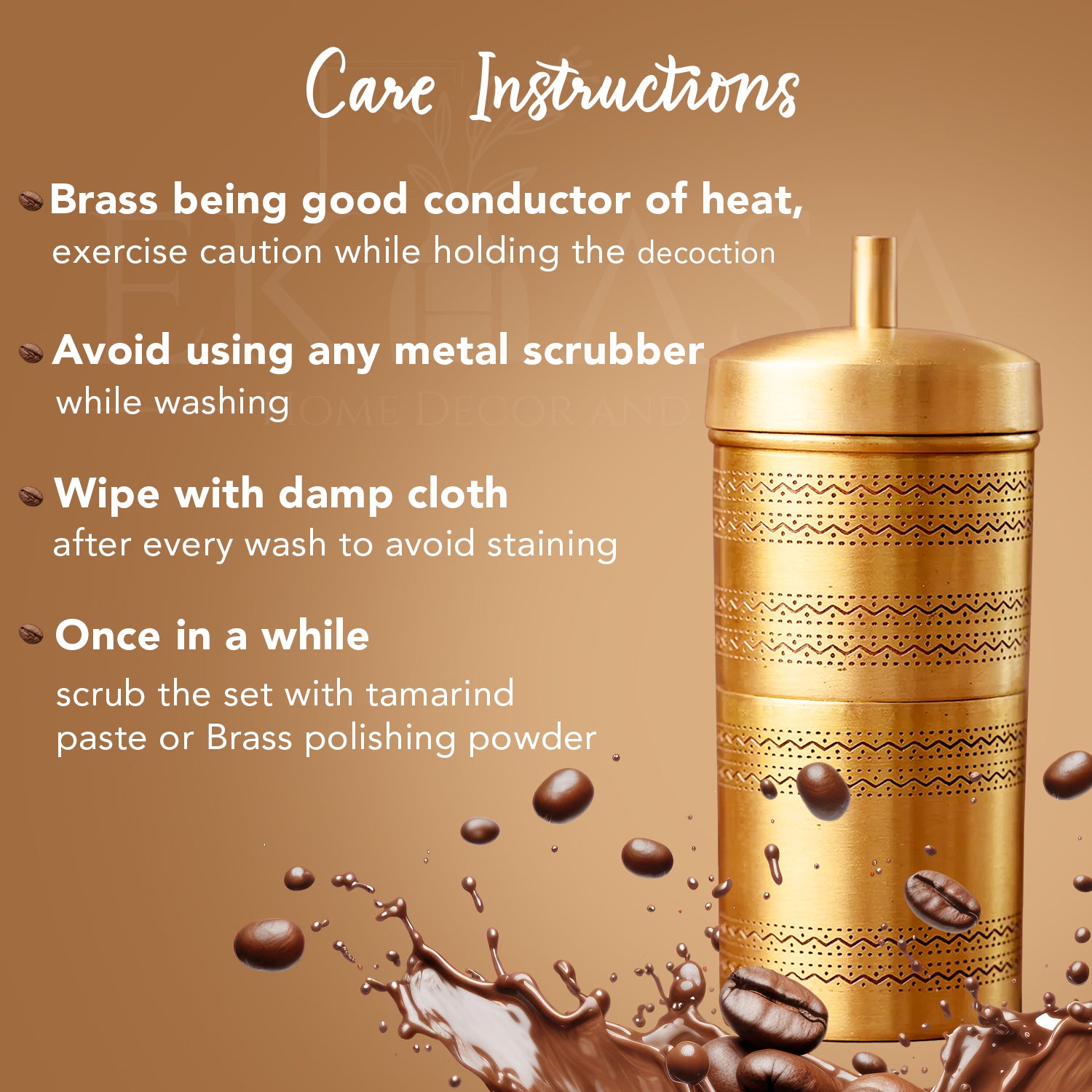 Brass Filter Coffee Maker for Home & Kitchen Use