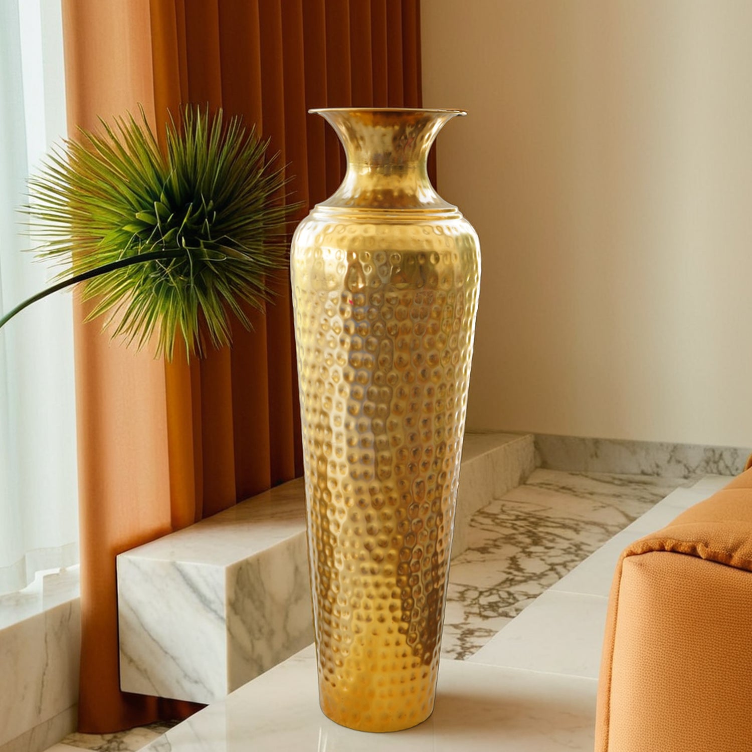 Golden Metal Vase for Home Decor, Living Room & Gifting