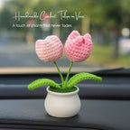 Crochet Tulip Flowers Pot for Home Decor & Gifting
