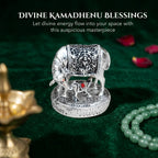 999 Silver Plated Kamdhenu Cow with Calf Vastu Idol for Home Decor & Pooja