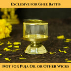 Brass Ghee Diya with Glass Cover for Puja & Home Decor