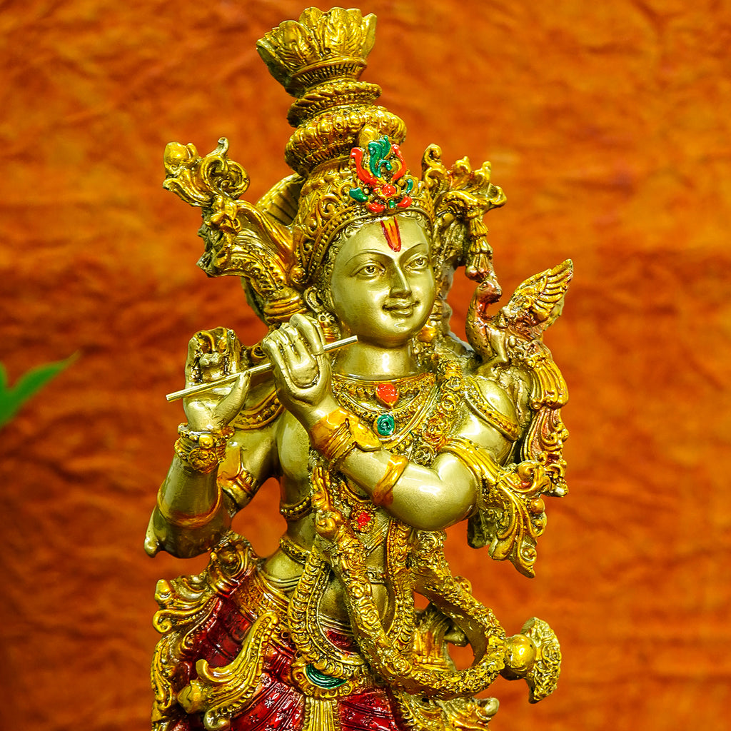 Lord Krishna Idol for Pooja, Home Decor & Spiritual Gifting (Size -14 Inch)