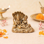 Brass Vishnu Lakshmi Idol for Pooja & Home Decor