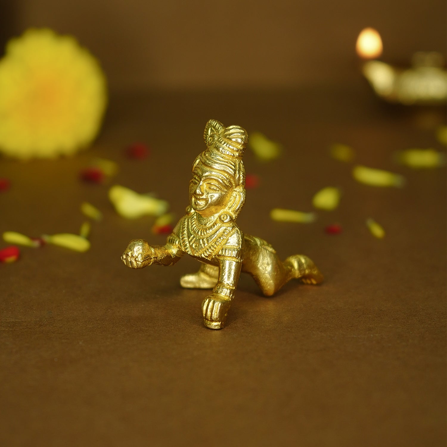 Pure Brass Bal Gopal Idol for Home Decor, Pooja & Gifting