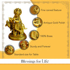 Pure Brass Lord Krishna Idol for Home Decor, Office Decor & Gifting