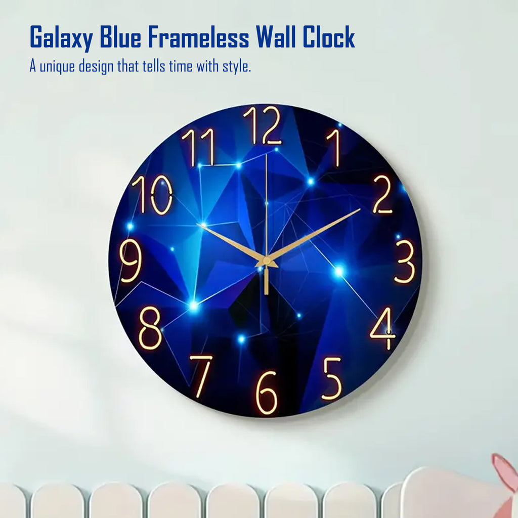 Modern Geometric Wall Clock (Size - 12 Inches) for Home, Bedroom & Office Decor