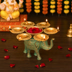 Elephant Urli Diya Holder for Home Decor, Pooja & Diwali Gifting