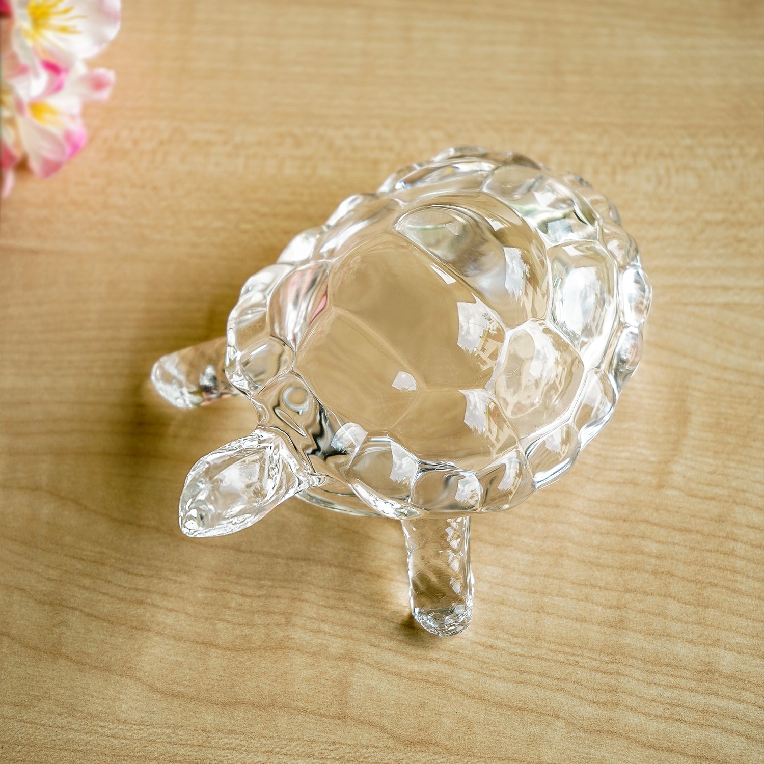 Crystal Glass Tortoise Showpiece for Home Decor & Gifting
