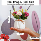Ceramic Chrysanthemum Artificial Flower Vase for Home Decor & Table Decoration