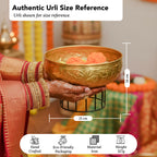 Gold Urli Bowl with Stand for Home Decor, Table Decor, Diwali Decoration & Gifting