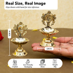 Brass Shanku Chakra Diya Set for Pooja & Home Decor