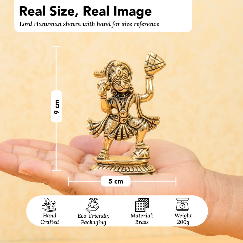 Brass Hanuman Idol with Gift Box for Housewarming, Wedding & Gifting