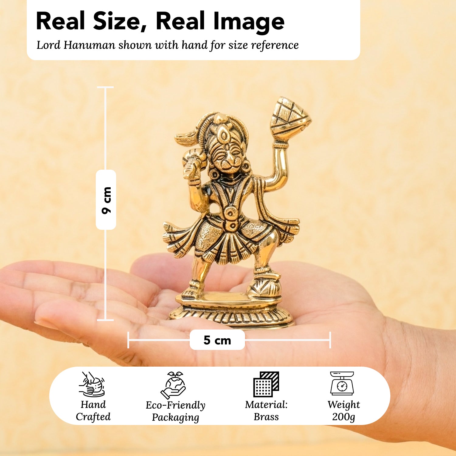 Brass Hanuman Idol with Gift Box for Housewarming, Wedding & Gifting