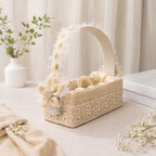 Floral Empty Gift Hamper Basket with Detachable Handle