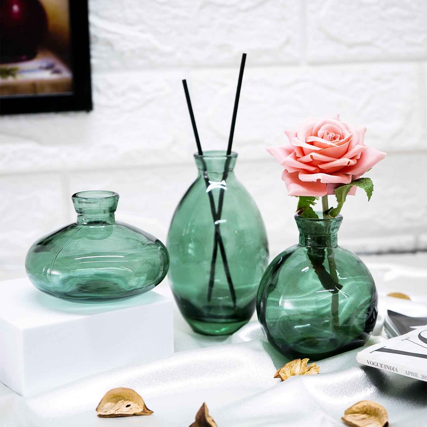 Glass Bud Vase Set for Home Decor, Indoor Plants & Table Decor