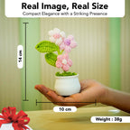 Crochet Cherry Blossom Flowers Pot for Home Decor & Gifting