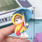 Rainy Day Miniature Showpiece Set of 4 for Home Decor, Office Desk & Gifting