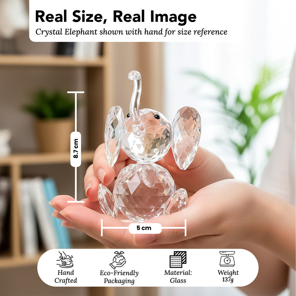 Crystal Elephant Showpiece for Home Decor & Office Decor