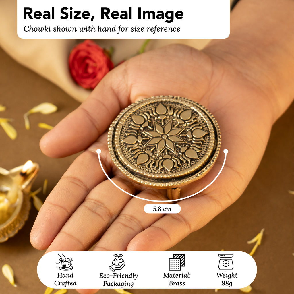 Brass Chowki for God Idols & Puja Decoration