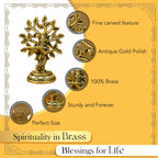 Brass Lord Krishna Idol with Kalpavriksha Tree & Flute for Home Decor & Pooja