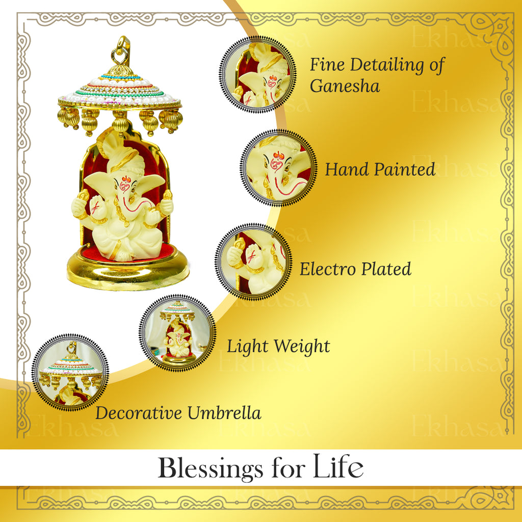 Ganesh Idol for Car Dashboard , Pooja Room & Home Decor