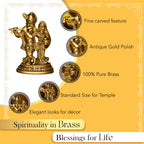Brass Radha Krishna Idol for Pooja, Home Decor & Spiritual Gifting (Size -12.8cm )