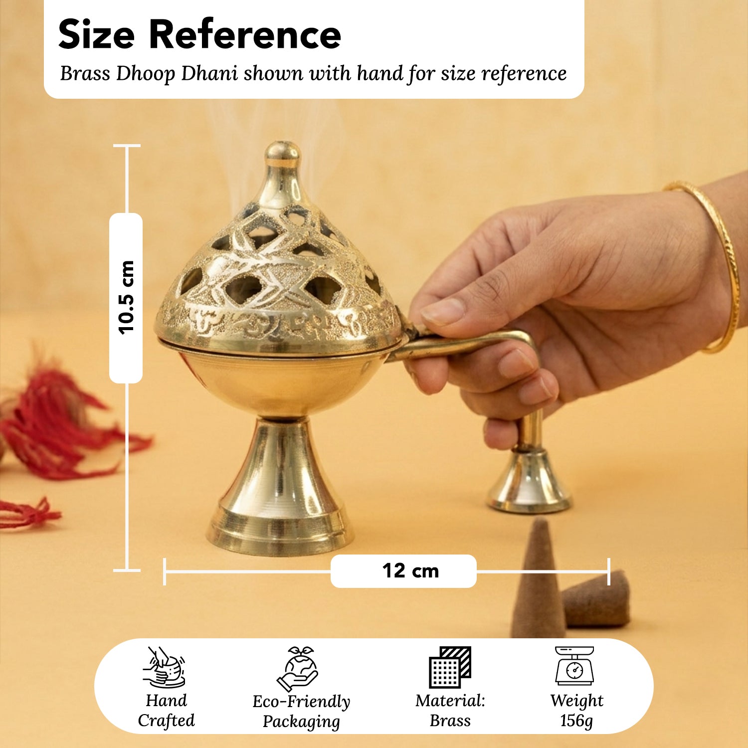 Brass Dhoop Dani for Home Pooja & Spiritual Decor