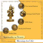 Brass Hanuman Idol for Home Puja, Office Desk & Car Dashboard