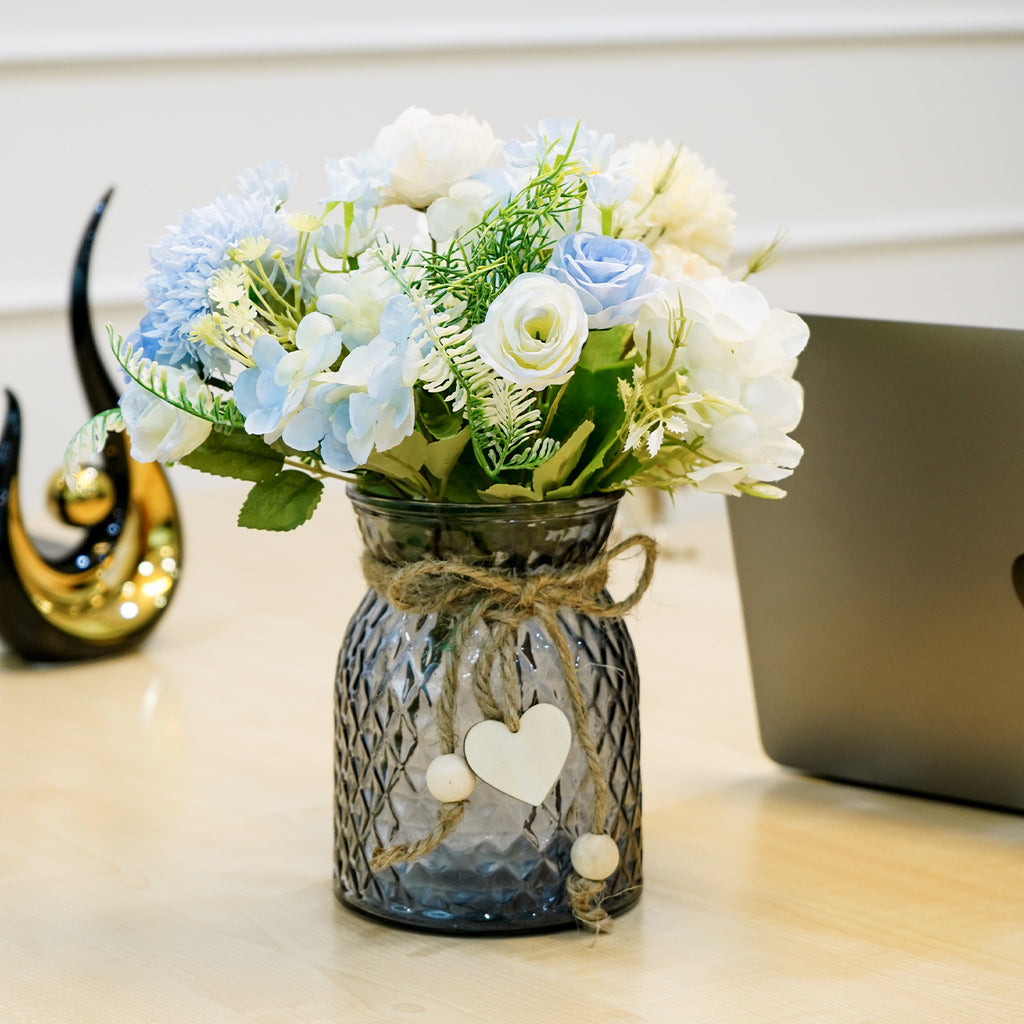 Glass Flower Vase for Home Decor, Table Decor & Gifting