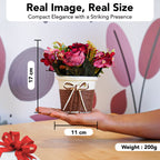 Artificial Rose Flower with Pot for Home Decor, Table Decor & Gifting