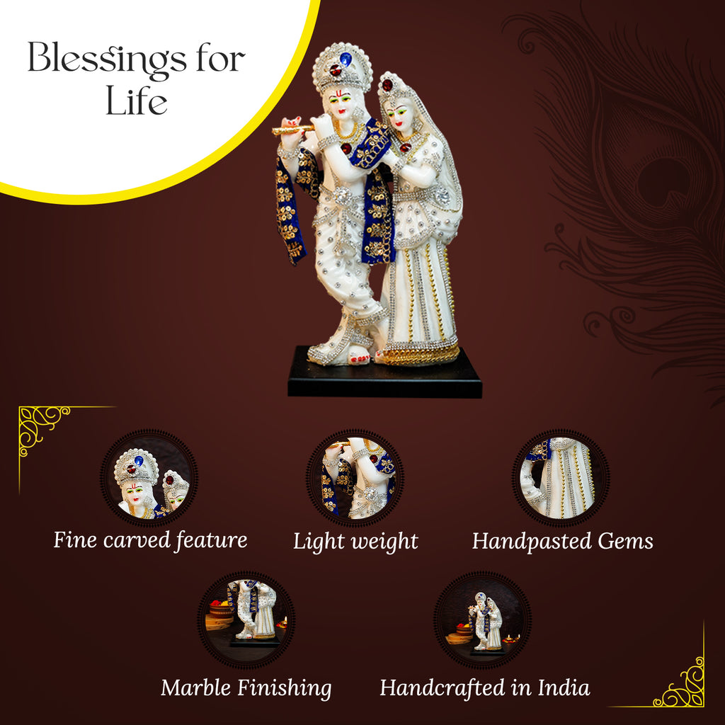 Radha Krishna idol for Home Decor (Size- 8 Inch)