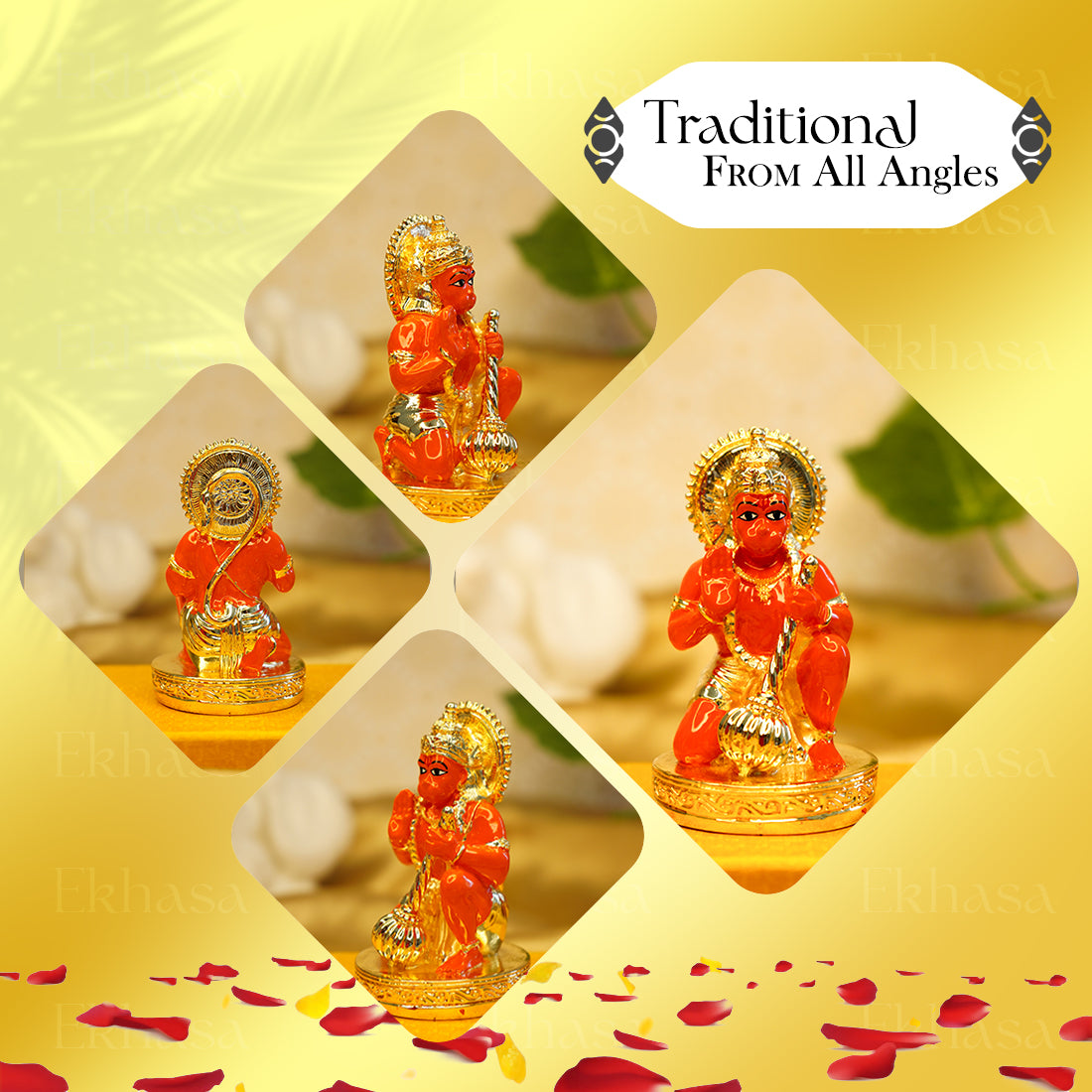 Resin Hanuman Idol for Home Puja, Office Desk & Car Dashboard