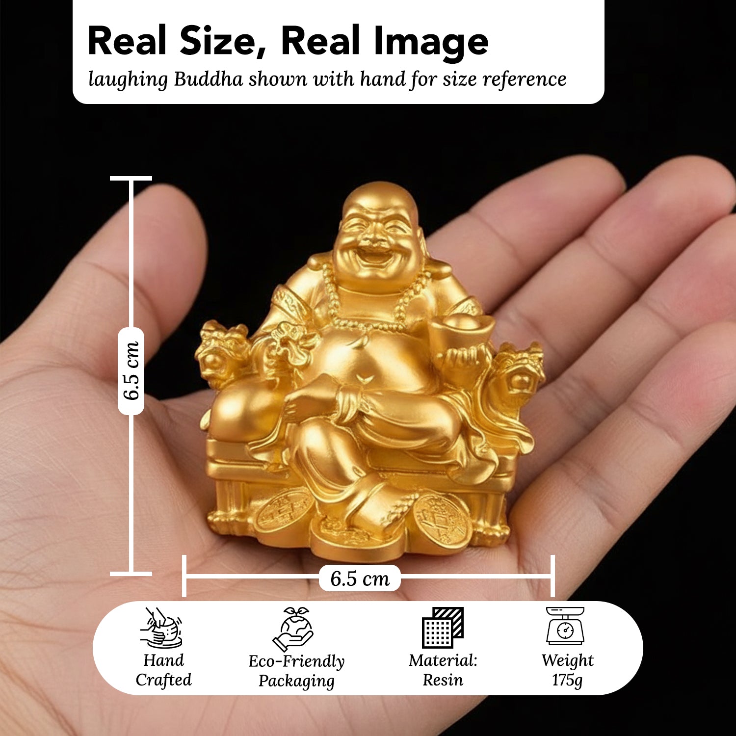 Laughing Buddha Showpiece for Home Decor, Vastu Office Desk & Gifting