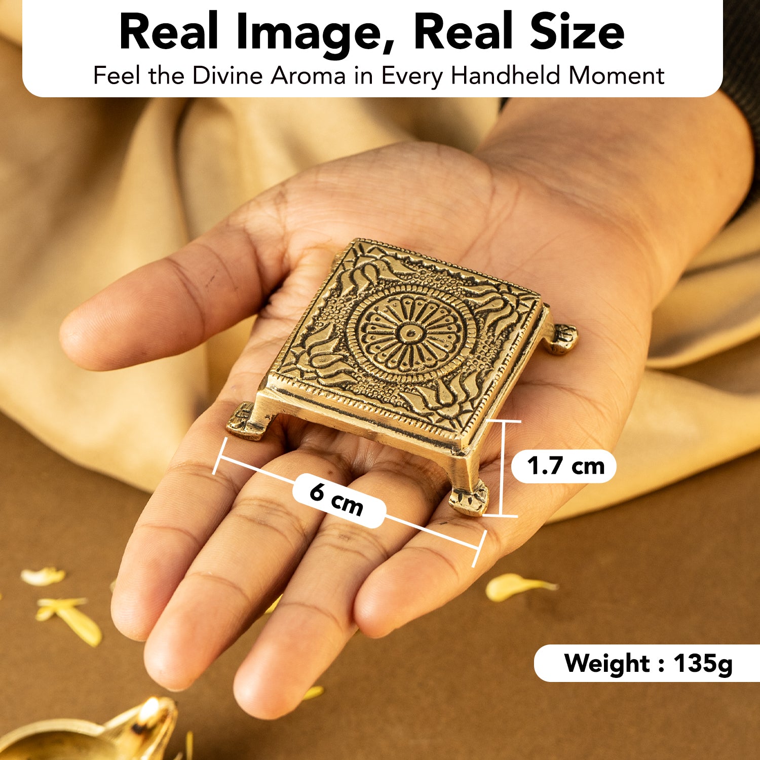 Pure Brass Chowki for God Idols & Puja Decoration
