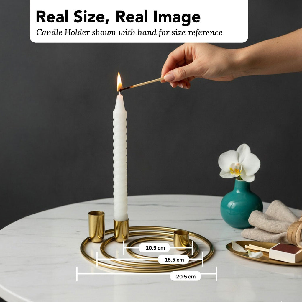 Metal Candle Holder Stand Set of 3 for Home Decor & Table Styling
