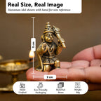 Pure Brass Hanuman Ji Idol for Home Puja, Office Desk & Car Dashboard