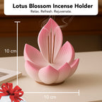 Resin Lotus Incense Stick Holder with Ash Catcher for Home Decor & Pooja