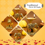 Pure Brass Elephant Diya for Pooja, Temple & Home Decor