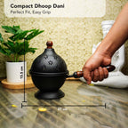 Metal Dhoop Dani with Wooden Holder for Pooja & Home Decor