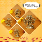 Brass Panchmukhi Hanuman Idol for Pooja & Home Decor
