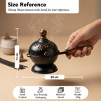 Metal Dhoop Dani with Wooden Handle for Pooja, Meditation & Home Temple Rituals