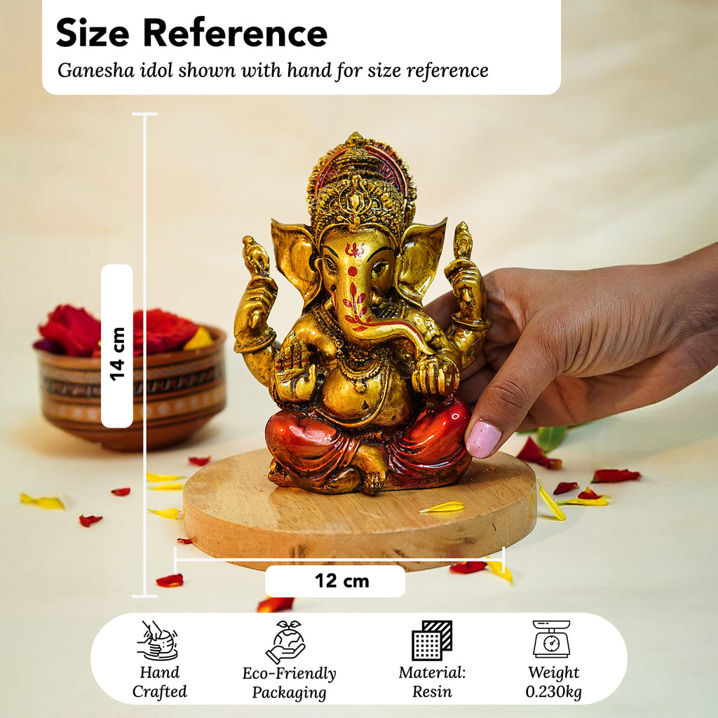Resin Ganesha Idol for Puja , Office Desk & Gifting