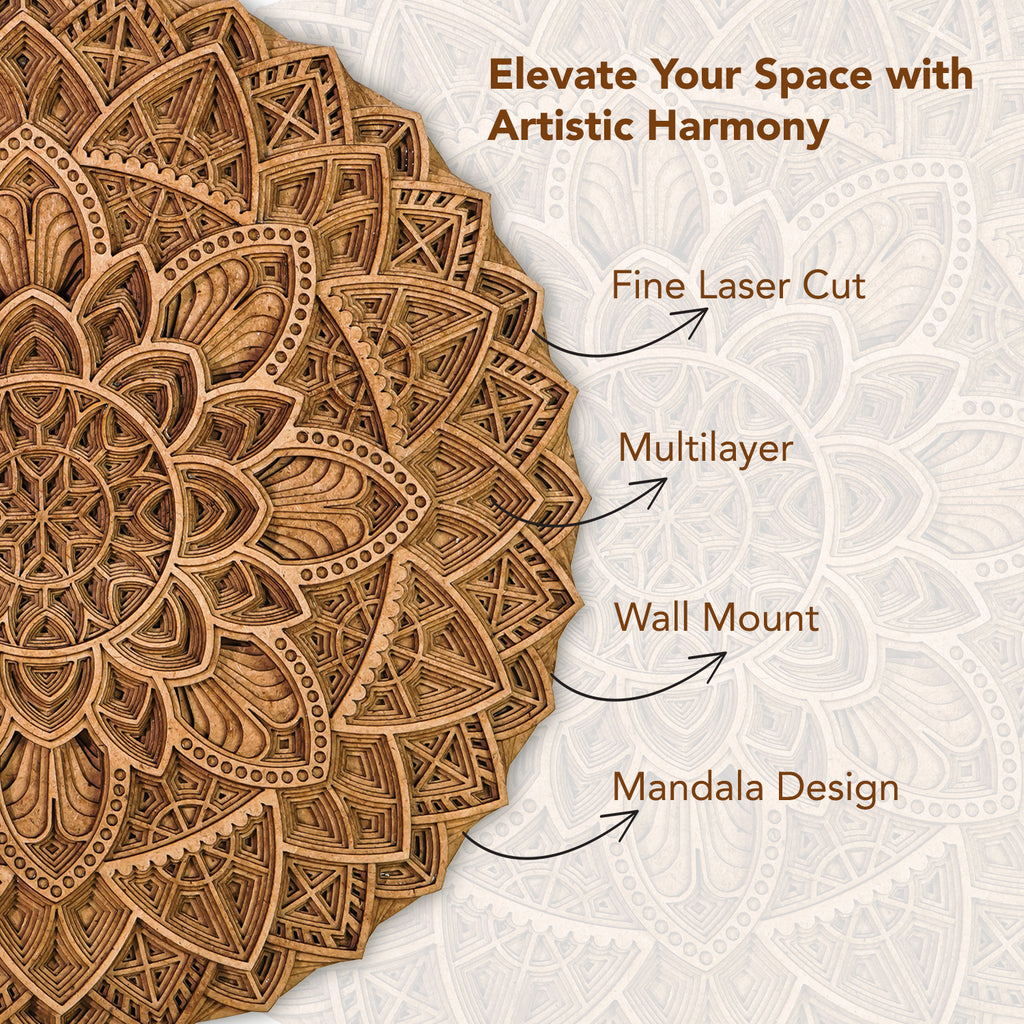 3D Mandala Wooden Wall Art for Home Decor & Gifting