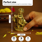 Pure Brass Lord Krishna Idol for Home Decor, Office Decor & Gifting