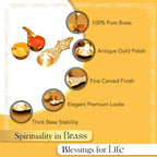 Pure Brass Kapoor Stand with Haldi Kumkum Holder Combo for Pooja & Temple Decor