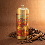 Brass Traditional Printed Filter Coffee Maker for Housewarming, Wedding & Gifting