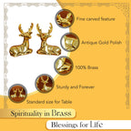 Pure Brass Deer Showpiece for Home Decor, Living Room & Gifting