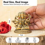 Brass Panchmukhi Hanuman Idol for Pooja & Home Decor